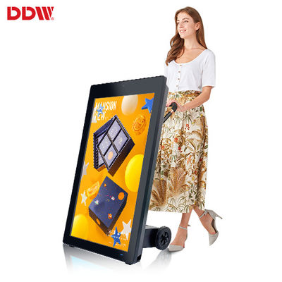 Display LCD portatile a ruote ad alta capacità a batteria