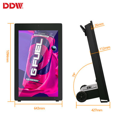 Display LCD portatile a ruote ad alta capacità a batteria