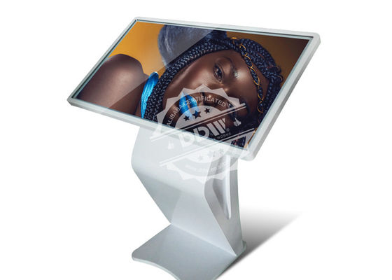 Lo spessore girante del chiosco 3mm del contrassegno di Digital del touch screen dell'esposizione dell'affissione a cristalli liquidi ha temperato il vetro