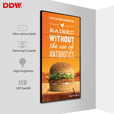 Parete LCD fissata al muro pubblica dello schermo, ciclo di RS-232 RJ45 - esposizione di parete LCD del circuito video