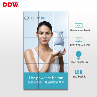 Schermo di visualizzazione LCD della parete di affari 3x3, parete senza cuciture dei pidocchi di alto contrasto 500 video