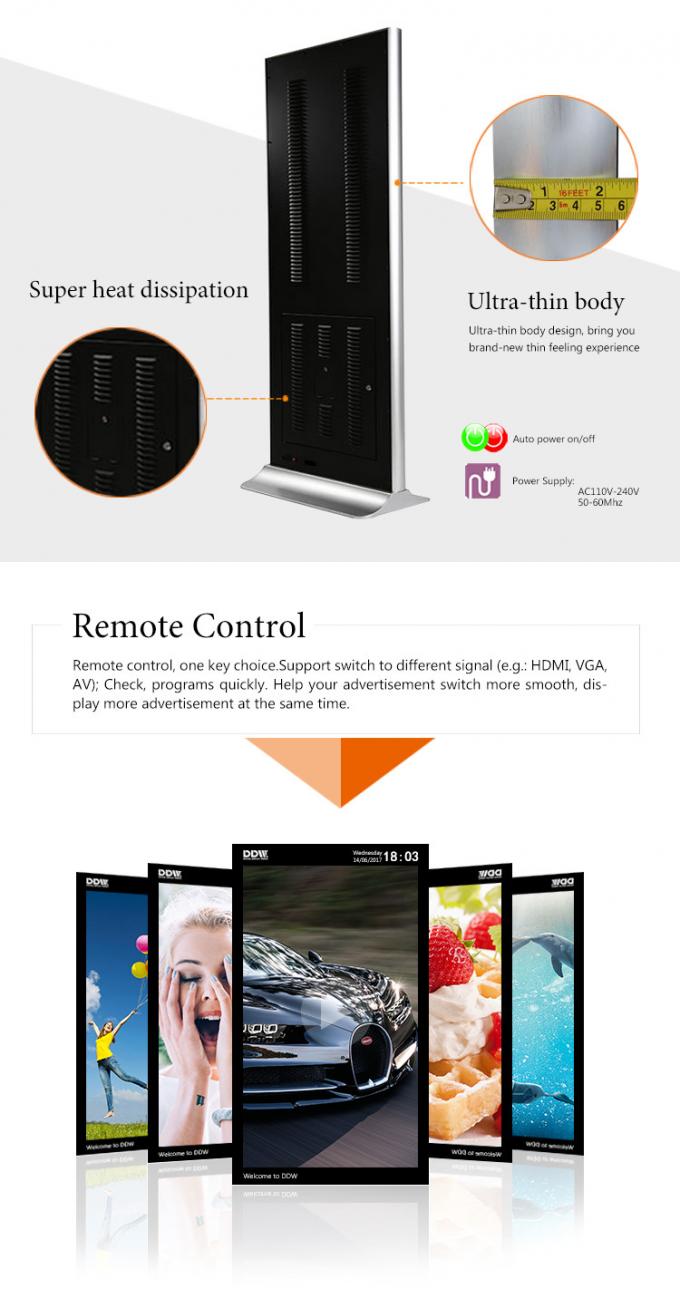 angolo di visione solo di DDW-AD4301SN dei contrassegni 1920 x 1080 di Digital del supporto a 43 pollici 3600W ampio