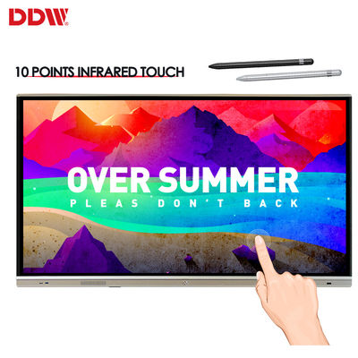 bordo bianco interattivo dell'esposizione 65Inch 20 punti di multi tocco di IR di lavagna interattiva LCD